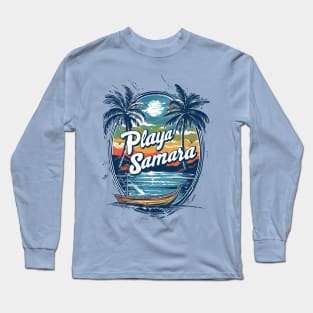 Escape to Playa Samara: Tropical Landscape Art 🏖️ Long Sleeve T-Shirt